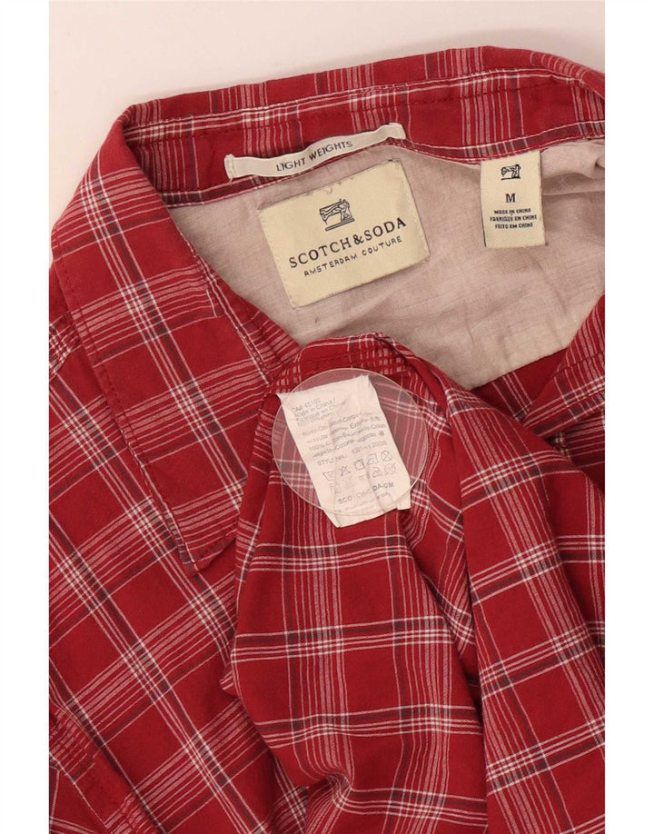 Camicia da uomo Scotch & Soda in cotone a quadri rossi medi