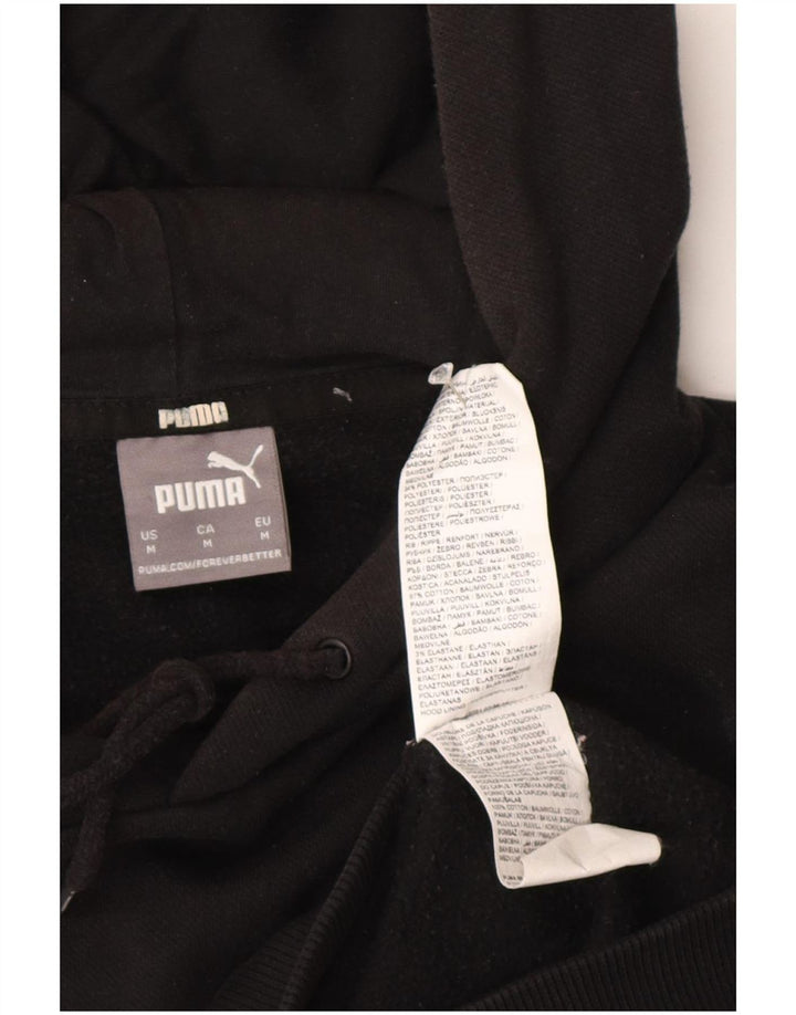 Felpa con cappuccio da uomo Puma media cotone nero