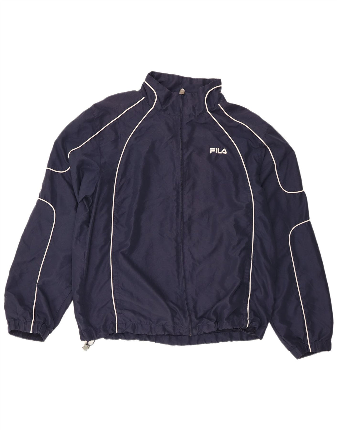 Giacca antipioggia grafica da uomo Fila UK 42 XL Poliestere a righe blu navy