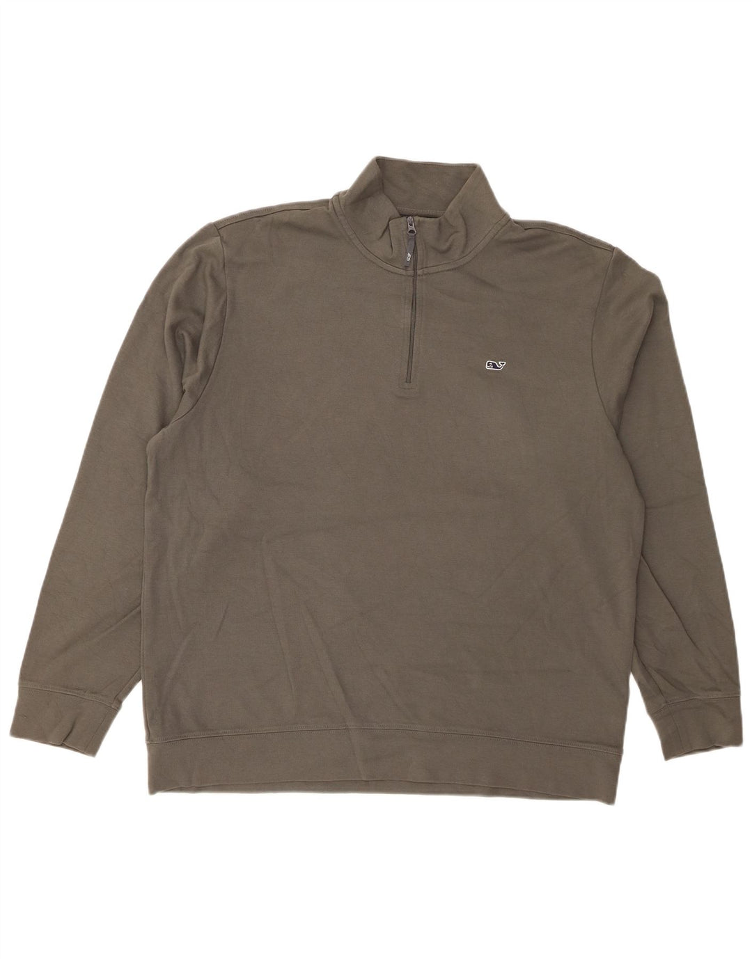 VINEYARD VINES Felpa da uomo con zip e collo maglione grande grigio