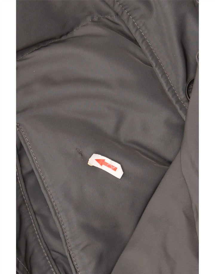 PEUTEREY Cappotto imbottito con cappuccio da uomo UK 40 Large Grigio Poliestere