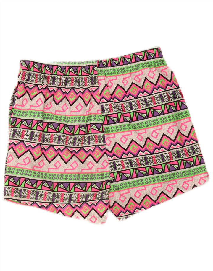 Pantaloncini sportivi vintage da uomo XL in cotone geometrico multicolore