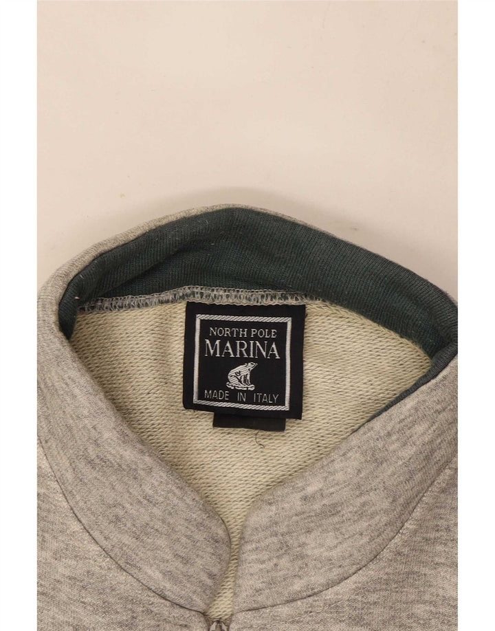 Felpa North Pole da uomo con zip e collo maglione XL grigio color block