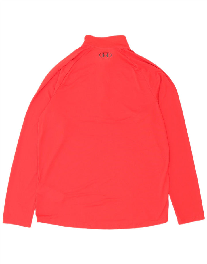 Under Armour Maglia da tuta da uomo con vestibilità ampia e collo con zip, taglia grande, rossa