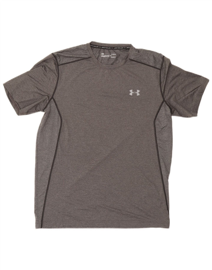 T-shirt da uomo Under Armour Top grande sportivo in poliestere grigio