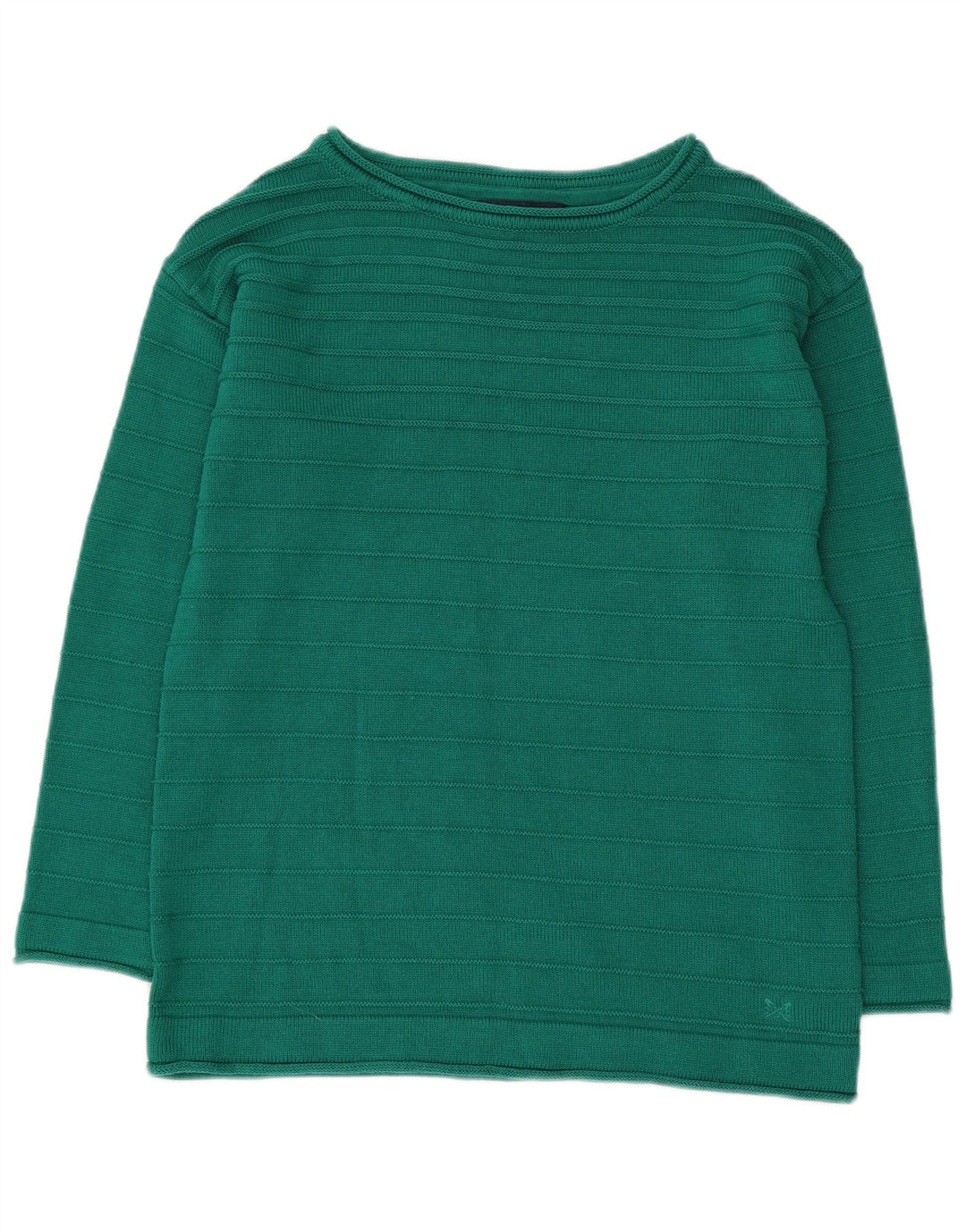 CREW CLOTHING Maglione da donna con scollo a barca UK 12 Cotone verde medio