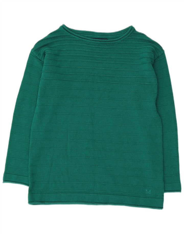 CREW CLOTHING Maglione da donna con scollo a barca UK 12 Cotone verde medio