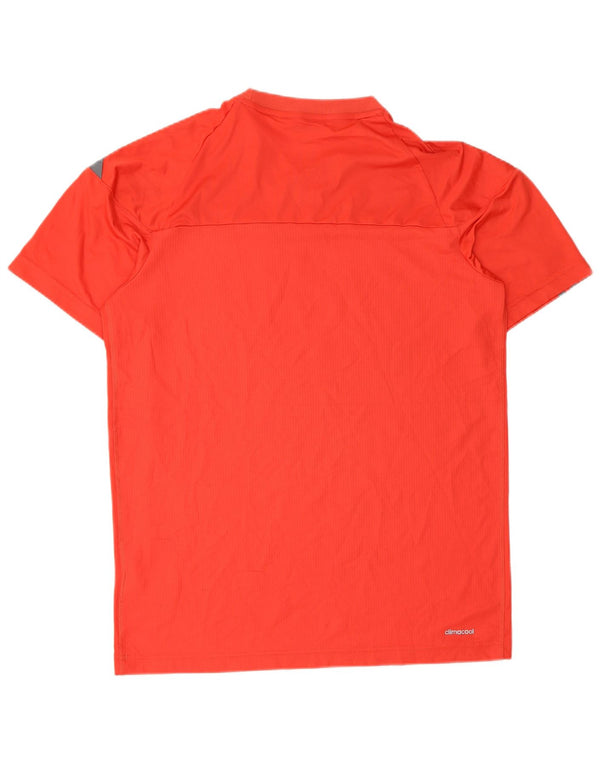 T-shirt Adidas Climacool da uomo Top in poliestere color block rosso medio