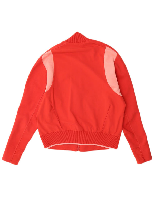 Giacca da tuta da donna ADIDAS UK 8/10 Small Nylon rosso a blocchi di colore