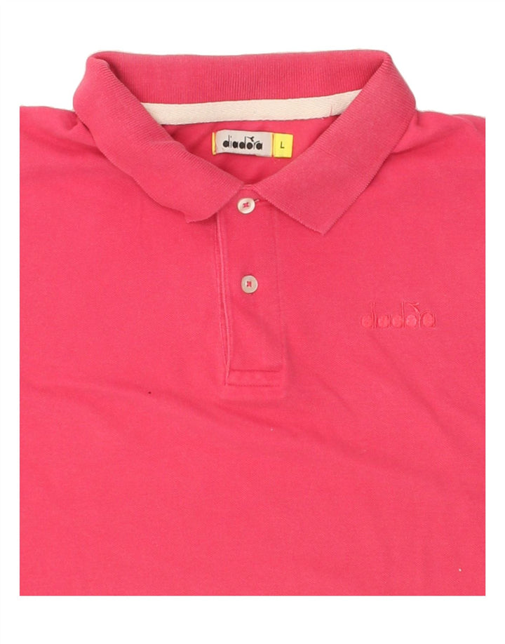 DIADORA Mens Polo Shirt Large Pink Cotton Vintage Diadora and Second-Hand Diadora from Messina Hembry 