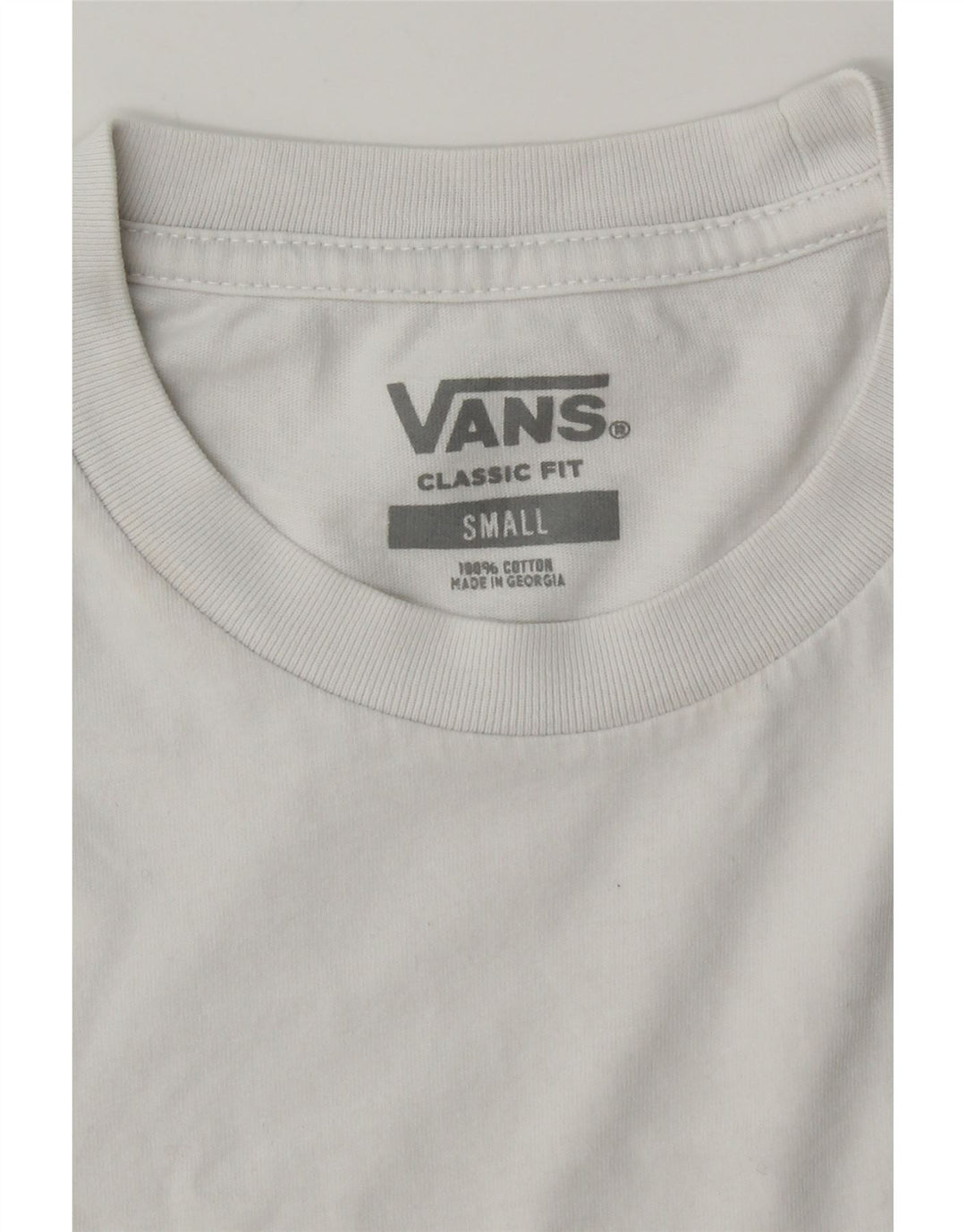 T-shirt da donna dalla vestibilità classica VANS, taglia UK 10, piccola, in cotone bianco