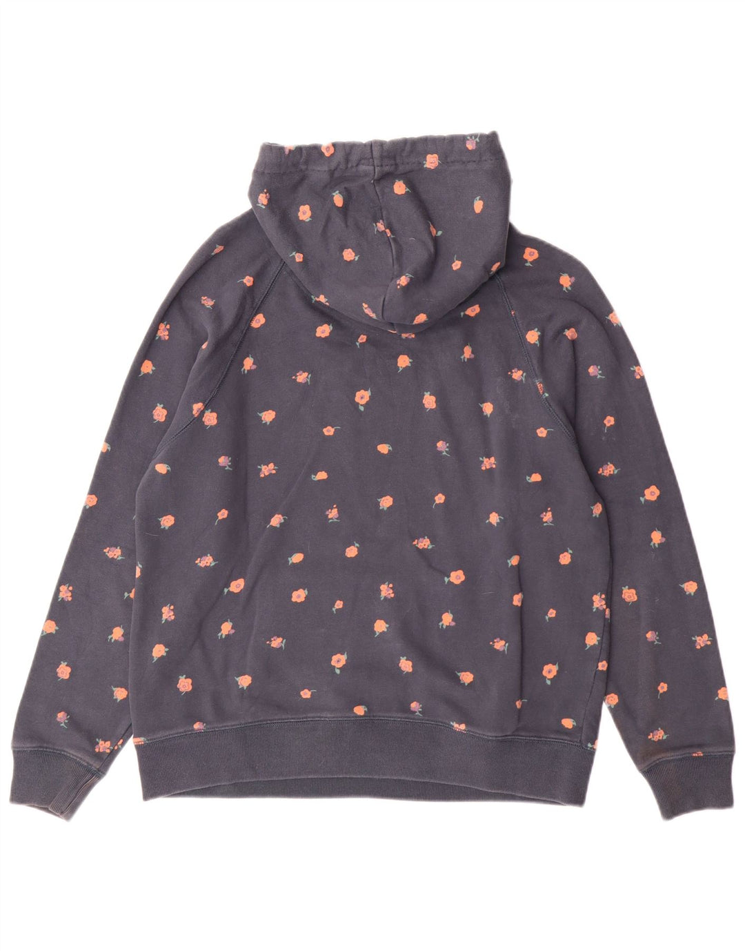 Maglione con cappuccio grafico da donna Jack Wills UK 12 cotone medio blu navy