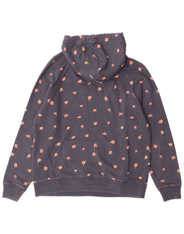 Maglione con cappuccio grafico da donna Jack Wills UK 12 cotone medio blu navy