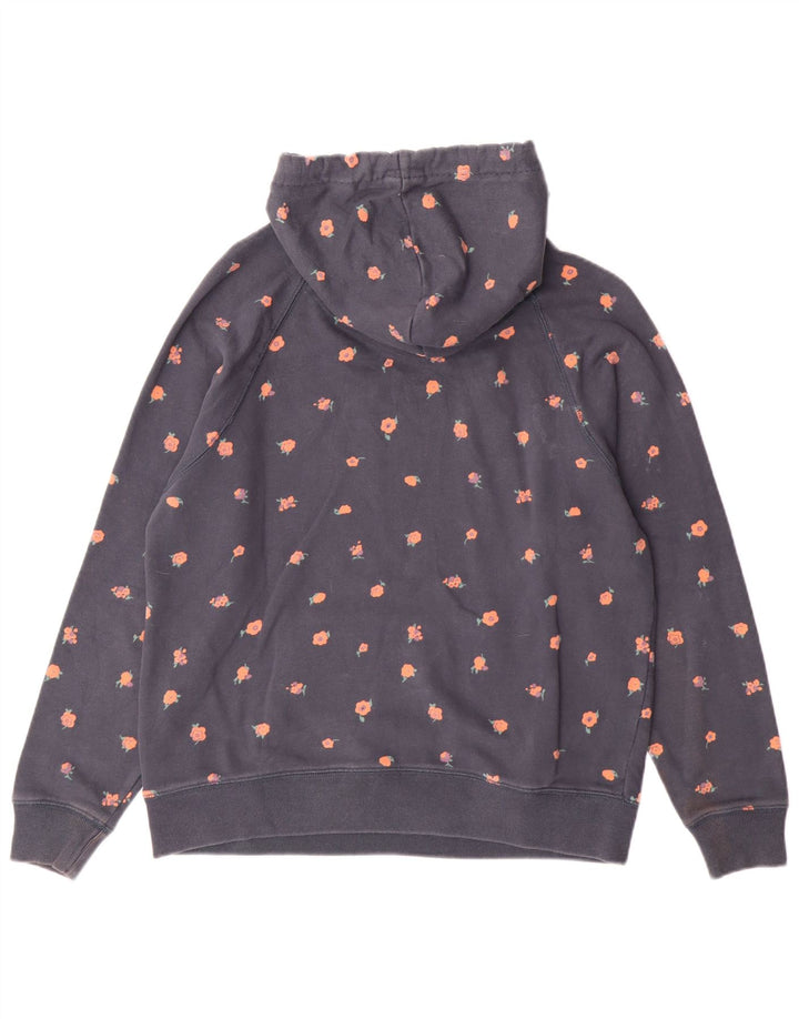 Maglione con cappuccio grafico da donna Jack Wills UK 12 cotone medio blu navy