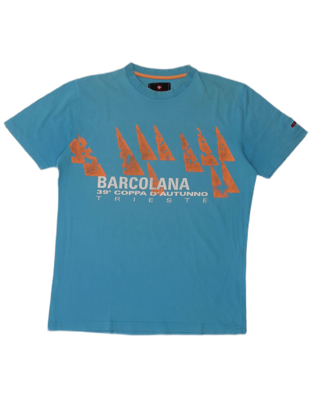 MURPHY & NYE T-shirt grafica da uomo grande in cotone blu
