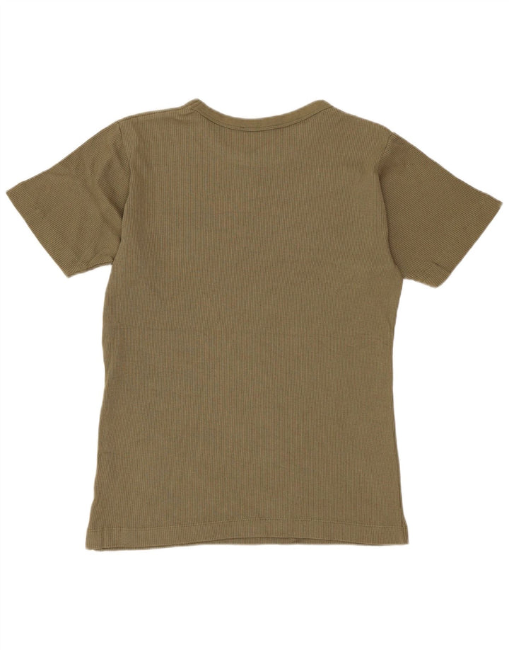 ZARA T-shirt da uomo Top Small in cotone kaki