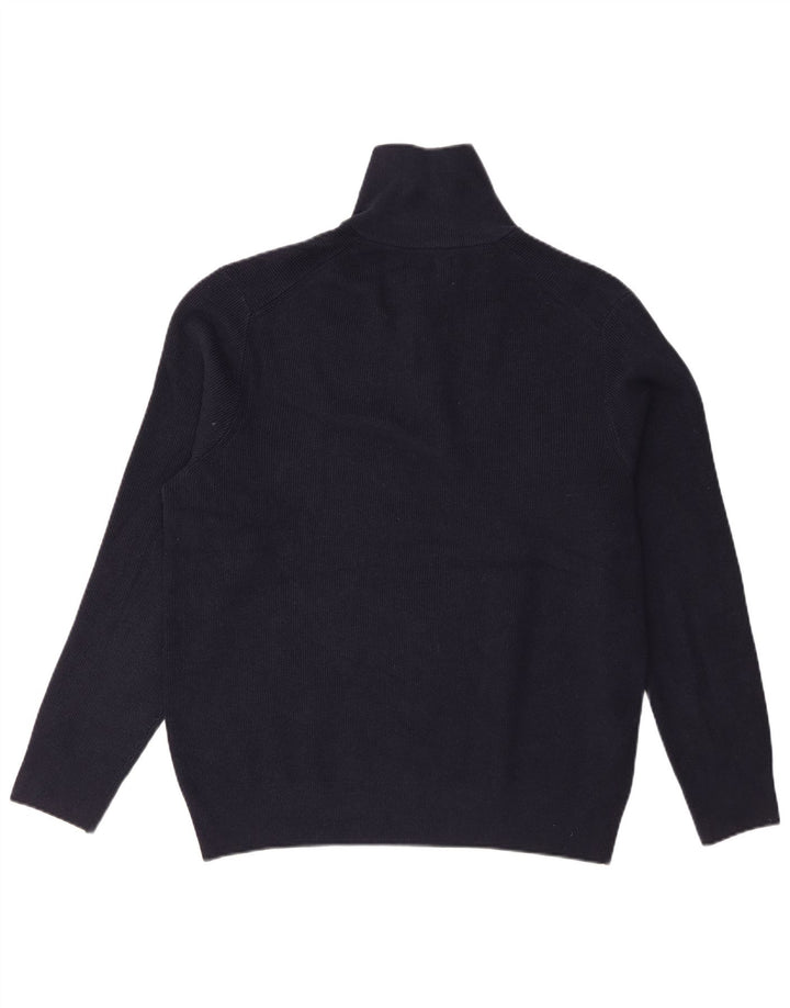 Maglione da uomo Marks & Spencer con zip e collo XL in cotone blu navy