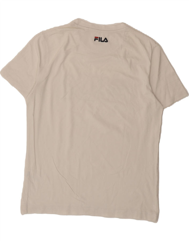 FILA Mens Graphic T-Shirt Top Small White Cotton Vintage Fila and Second-Hand Fila from Messina Hembry 