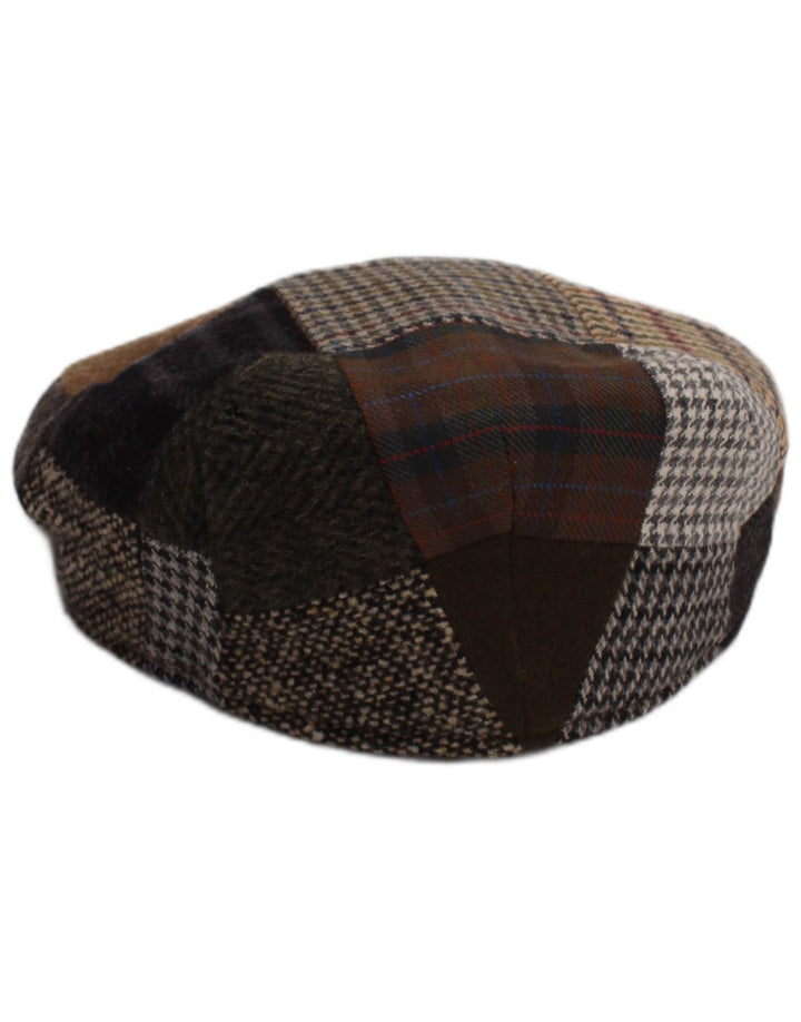 Coppola vintage da uomo medio in lana patchwork multicolore classico