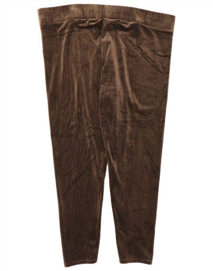 Leggings in velluto da donna Marks & Spencer UK 20 2XL Poliestere marrone