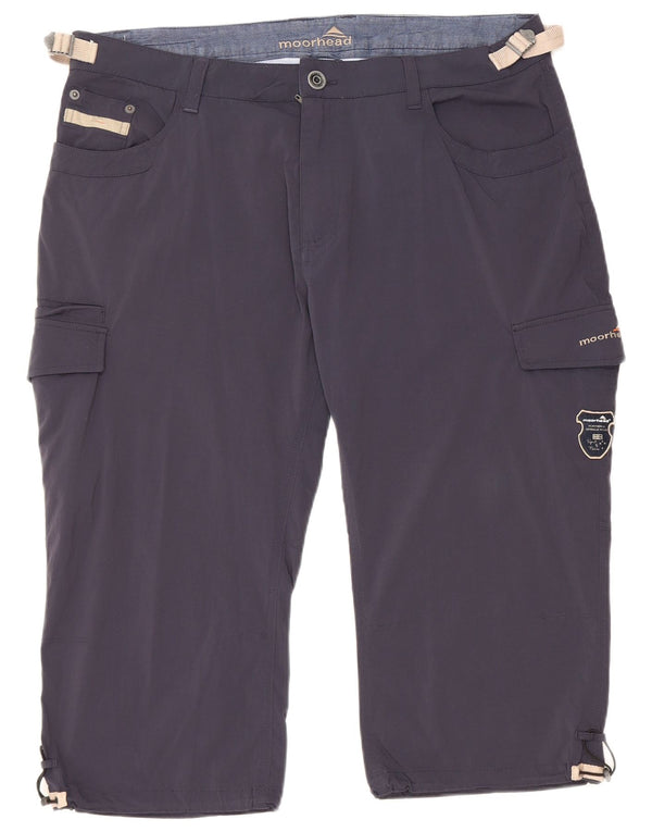 Pantaloncini Bermuda cargo con grafica da donna MOORHEAD UK 20 2XL W42 Blu navy