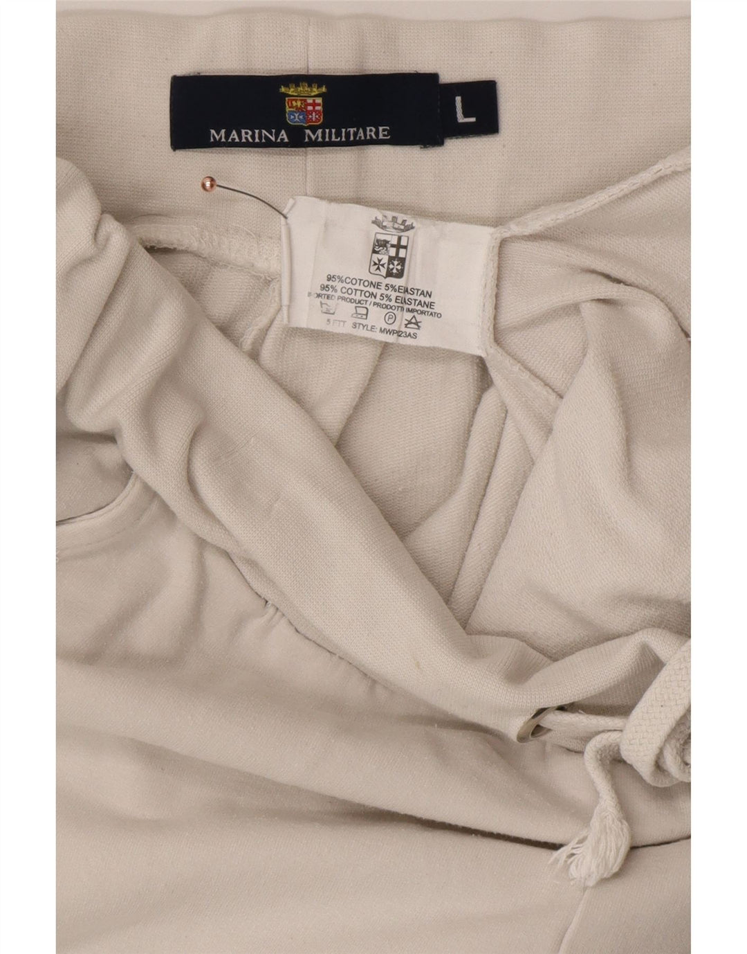 MARINA MILITARE Pantaloni da tuta da donna Joggers UK 16 Large Bianco