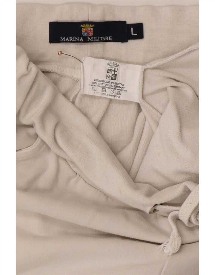MARINA MILITARE Pantaloni da tuta da donna Joggers UK 16 Large Bianco