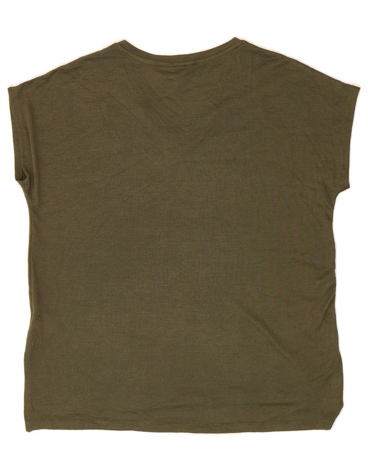 ORVIS Womens T-Shirt Top UK 18 XL Khaki Polyester Vintage Orvis and Second-Hand Orvis from Messina Hembry 