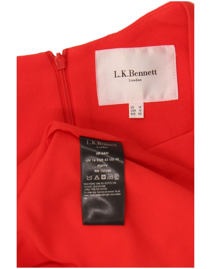 L.K. Abito tubino da donna Bennett UK 14 poliestere rosso medio