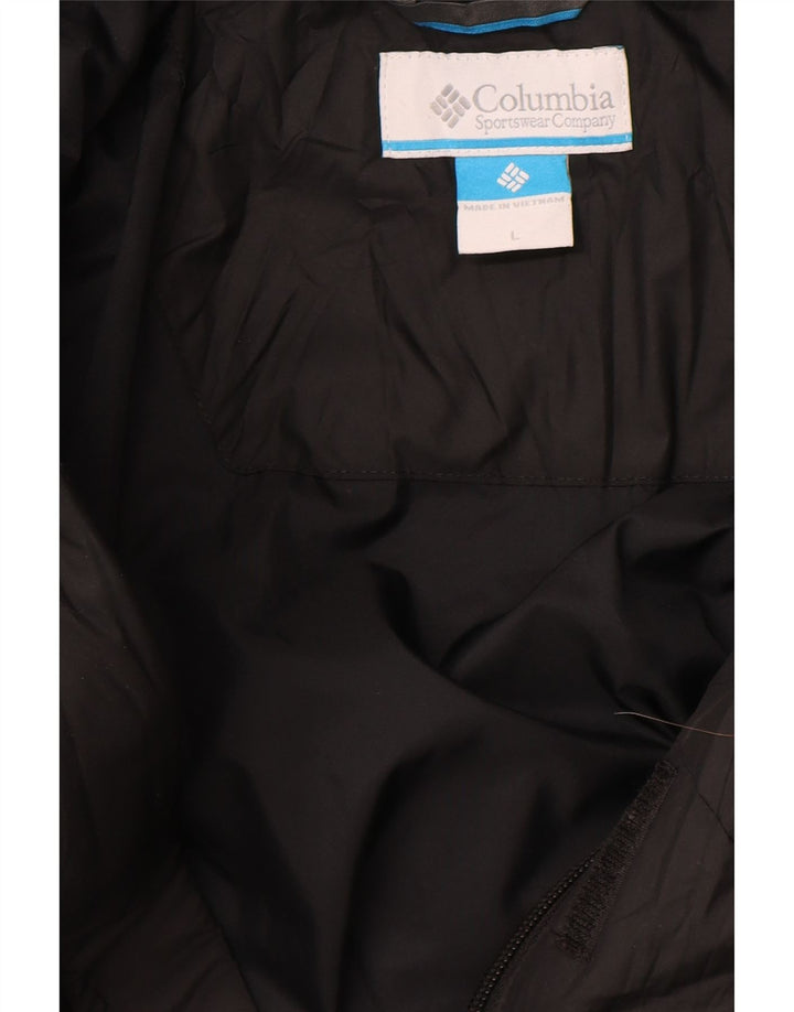COLUMBIA Womens Hooded Padded Coat UK 16 Large Black Polyester