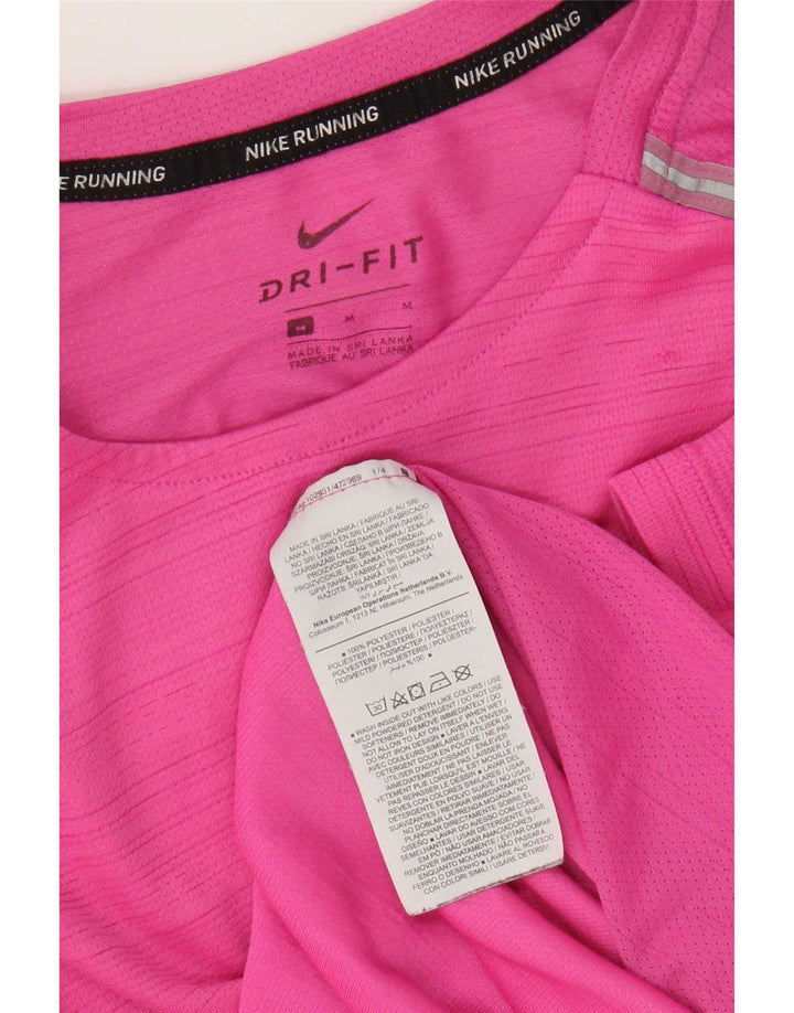 T-shirt Nike Dri Fit da uomo, top in poliestere rosa medio