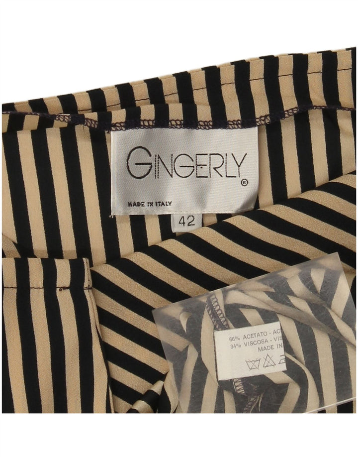 Camicetta da donna vintage Top IT 42 Acetato a righe beige medio