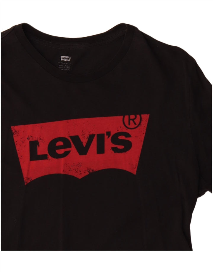 T-shirt grafica da uomo Levi's Top grande in cotone nero
