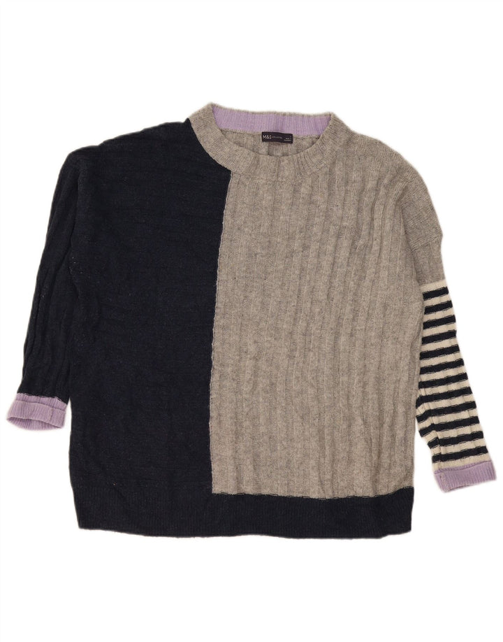 Maglione maglione con scollo a barca da donna Marks & Spencer UK 16 grande grigio
