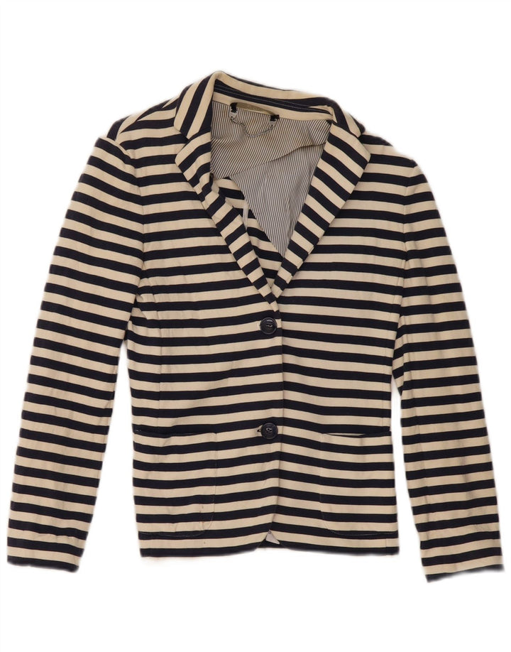 MAX MARA Giacca blazer da donna a 2 bottoni da weekend UK 6 XS Blu navy a righe