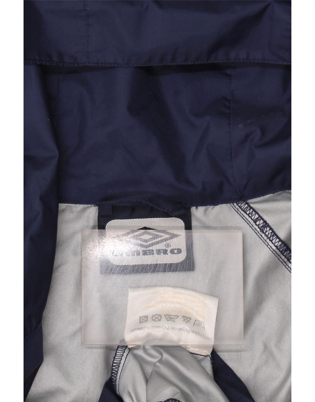 Giacca antipioggia con cappuccio grafica da uomo UMBRO UK 36 piccola in nylon blu navy