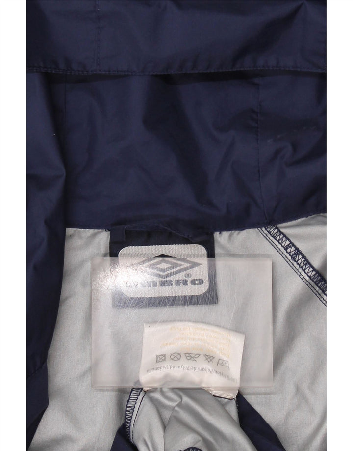 Giacca antipioggia con cappuccio grafica da uomo UMBRO UK 36 piccola in nylon blu navy