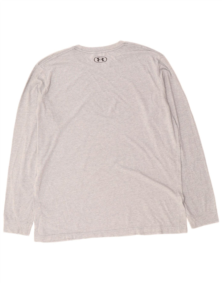UNDER ARMOUR Maglia termica da uomo a maniche lunghe grande in cotone grigio