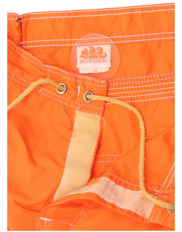 Pantaloncini da bagno da uomo Sundek grandi in nylon arancione