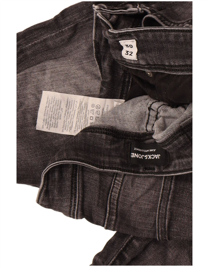Jack & Jones Uomo GLENN Slim Jeans W30 L32 Cotone Grigio
