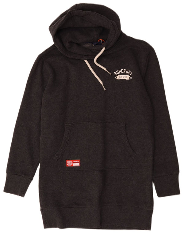 Abito con cappuccio grafico da donna Superdry UK 12 Cotone grigio medio