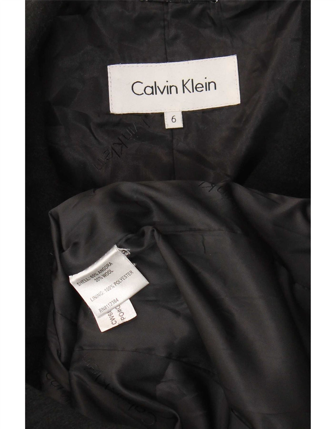 Cappotto da donna Calvin Klein US 6 Angora medio nero