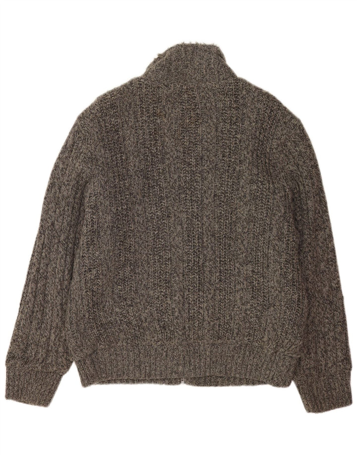 Maglione cardigan sherpa da uomo Marks & Spencer grande acrilico chiazzato grigio