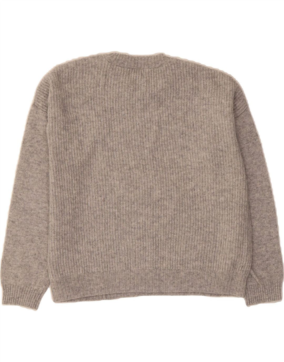 KAPPA Womens Oversized Crew Neck Jumper Sweater UK 14 Medium Grey Wool Vintage Kappa and Second-Hand Kappa from Messina Hembry 