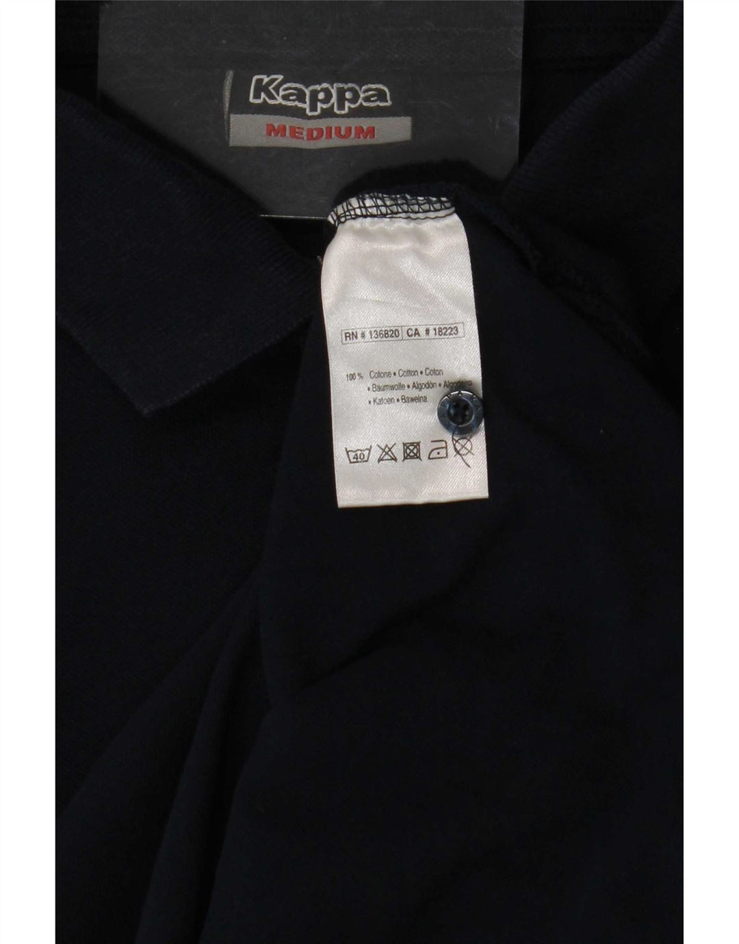 Polo Kappa Uomo Media Cotone Blu Navy