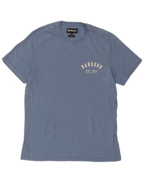 BARBOUR T-shirt sartoriale da uomo Top in cotone blu medio
