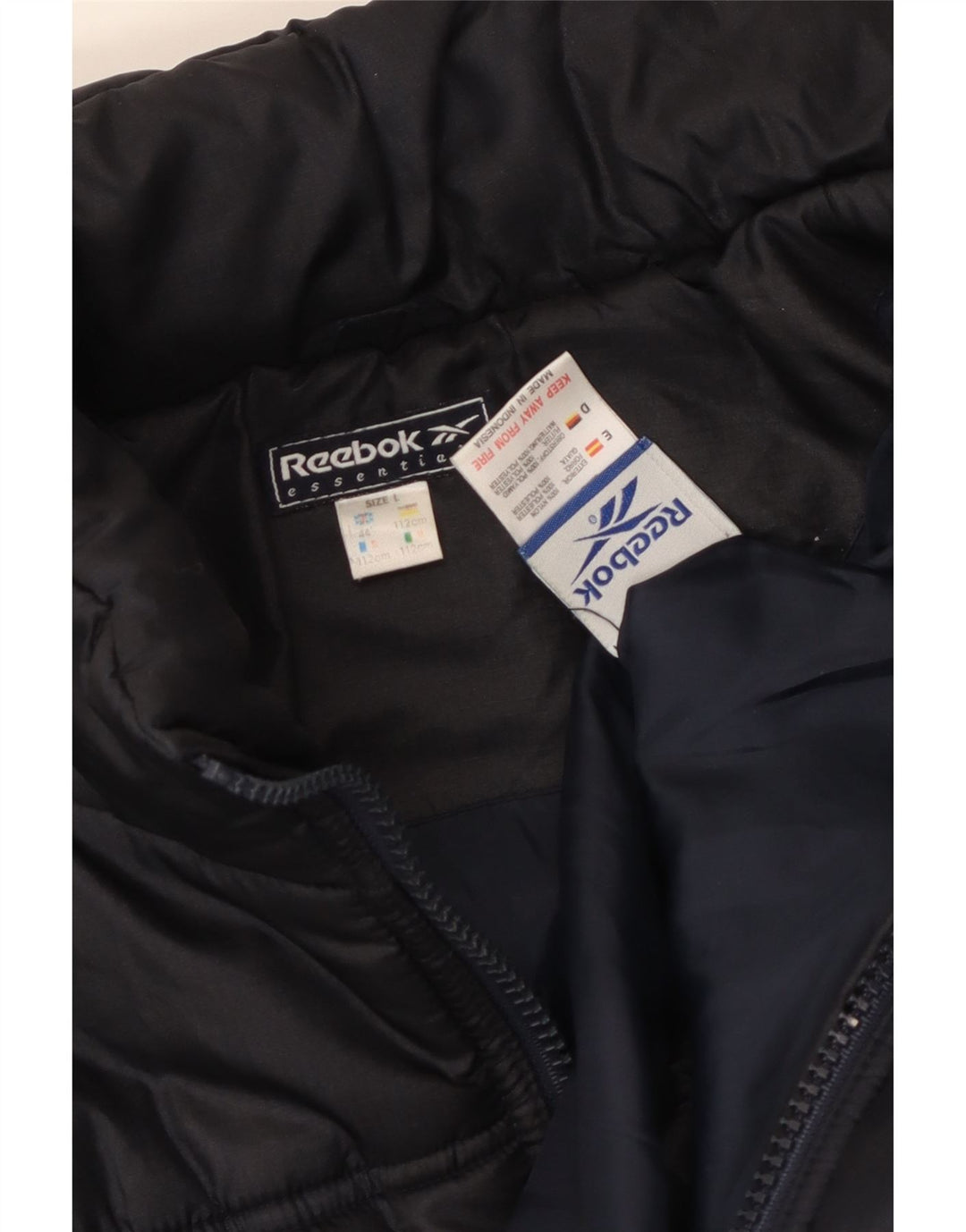 Giacca imbottita da uomo Reebok UK 40 Large Navy Blue Nylon
