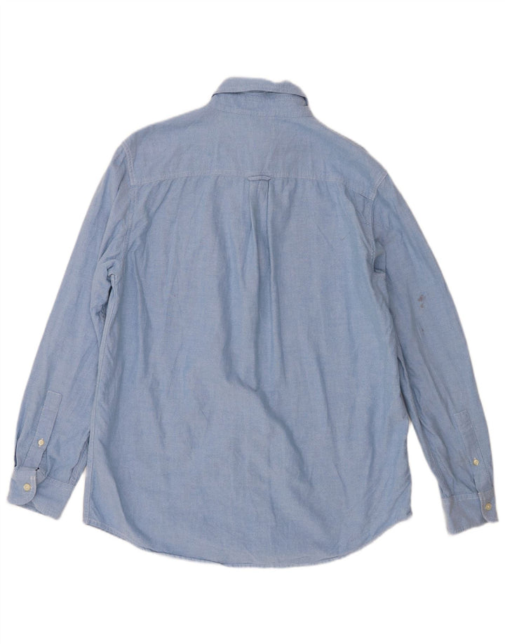 Camicia Uomo Chaps Cotone Blu Medio