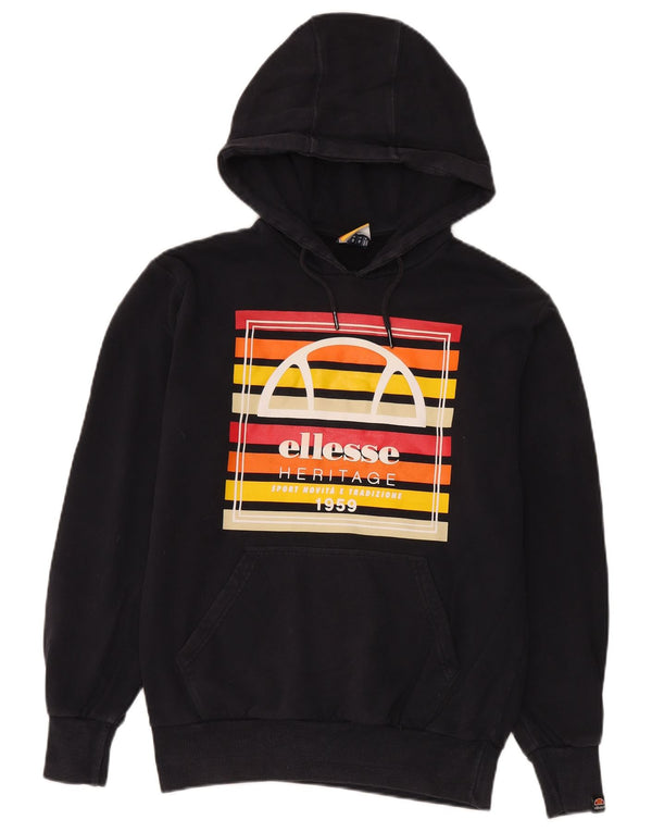 Maglione con cappuccio grafico da uomo Ellesse piccolo in cotone blu navy