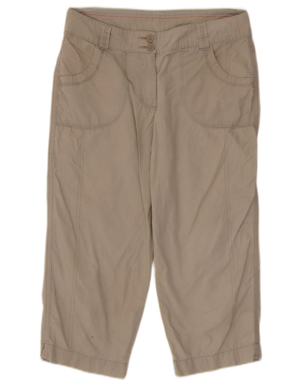 Pantaloni capri dritti da donna Marks & Spencer UK 10 piccoli W30 L20 Beige